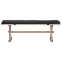 Valencia Wooden Dining Bench With Fabric Seat In Natural