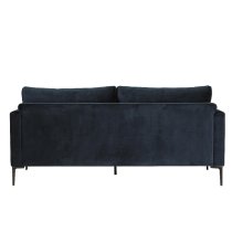 Waleska Fabric 3 Seater Sofa With Black Legs In Navy