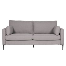 Waleska Fabric 3 Seater Sofa With Black Legs In Greige