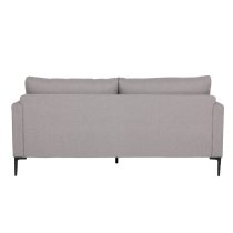 Waleska Fabric 3 Seater Sofa With Black Legs In Greige