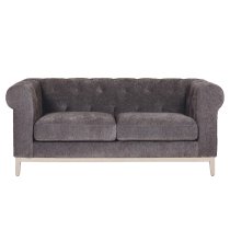 Texarkana Fabric 2 Seater Sofa With Oak Legs In Dark Grey