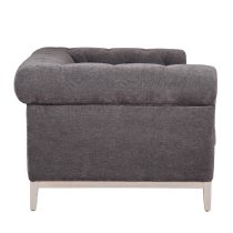 Texarkana Fabric 2 Seater Sofa With Oak Legs In Dark Grey