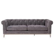 Texarkana Fabric 3 Seater Sofa With Oak Legs In Dark Grey