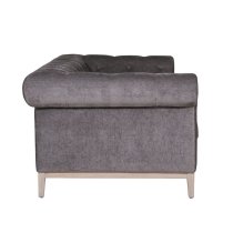 Texarkana Fabric 3 Seater Sofa With Oak Legs In Dark Grey