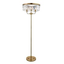 Allston Clear Glass Floor Lamp In Antique Brass