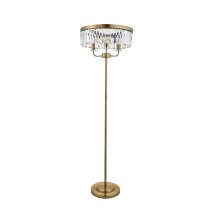 Allston Clear Glass Floor Lamp In Antique Brass