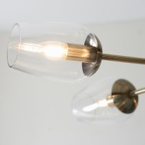 Allston 6 Lights Glass Shade Pendent Ceiling Light In Brass