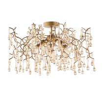 Aberdeen Glass Semi-Flush Ceiling Light In Aged Gold