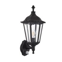 Belleville Large Clear Glass Shade Outdoor Wall Light In Black