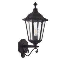 Belleville Small Clear Glass Shade Outdoor Wall Light In Black