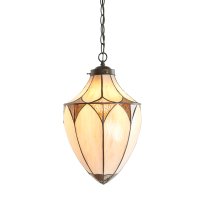 Bathurst Bevelled Glass Pendant Light In Antique Brass