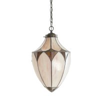 Bathurst Bevelled Glass Pendant Light In Antique Brass