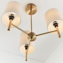 Bryan Fabric Shade 3 Lights Semi-Flush Pendant Light In Brass