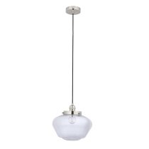 Crowley Clear Glass Pendant Ceiling Light In Bright Nickel