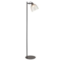 Butte Tinted Glass Shade Floor Lamp In Matt Black