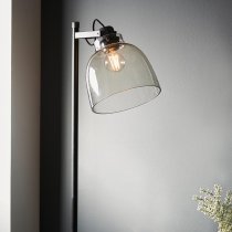 Butte Tinted Glass Shade Floor Lamp In Matt Black