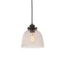 Butte Tinted Glass Shade Ceiling Light In Smoked Grey