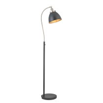 Funner Metal Shade Tall Floor Lamp In Matt Black