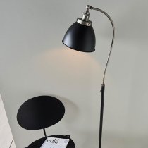 Funner Metal Shade Tall Floor Lamp In Matt Black