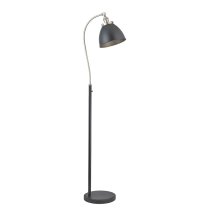 Funner Metal Shade Tall Floor Lamp In Matt Black