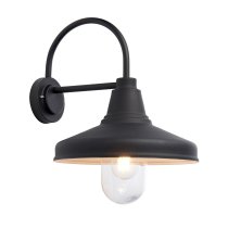 Fraser Clear Glass Shade Outdoor Wall Light In Black