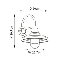 Fraser Clear Glass Shade Outdoor Wall Light In Black