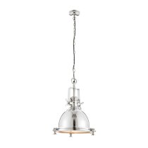 Folsom Sandblasted Glass Pendant Ceiling Light In Bright Nickel