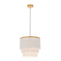 Goshen Glass Small Ceiling Pendant Light In Matt Gold And Chrome