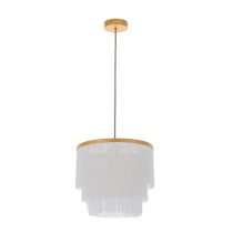 Goshen Glass Small Ceiling Pendant Light In Matt Gold And Chrome