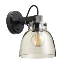 Butte Tinted Glass Shade Wall Light In Black Chrome