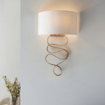 Goshen Cotton Curls Shade Wall Light In Gold