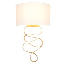 Goshen Cotton Curls Shade Wall Light In Gold