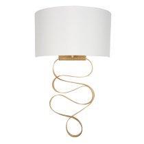 Goshen Cotton Curls Shade Wall Light In Gold