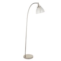 Hartford Clear Glass Shade Floor Lamp In Bright Nickel