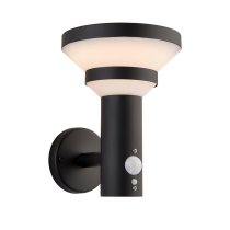 Hamlet Glass Solar Powered Outdoor Wall Light In Matt Black