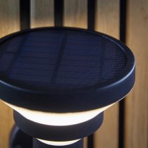 Hamlet Glass Solar Powered Outdoor Wall Light In Matt Black