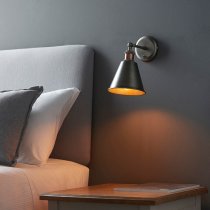 Halifax Satin White Shade Wall Light In Bright Nickel