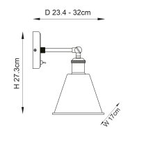 Halifax Satin White Shade Wall Light In Bright Nickel