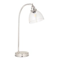 Hartford Clear Glass Shade Table Lamp In Bright Nickel