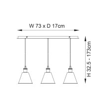 Halifax 3 Light White Shade Ceiling Light In Bright Nickel