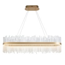 Grimsby Clear Glass Large Pendant Ceiling Light In Brushed Gold