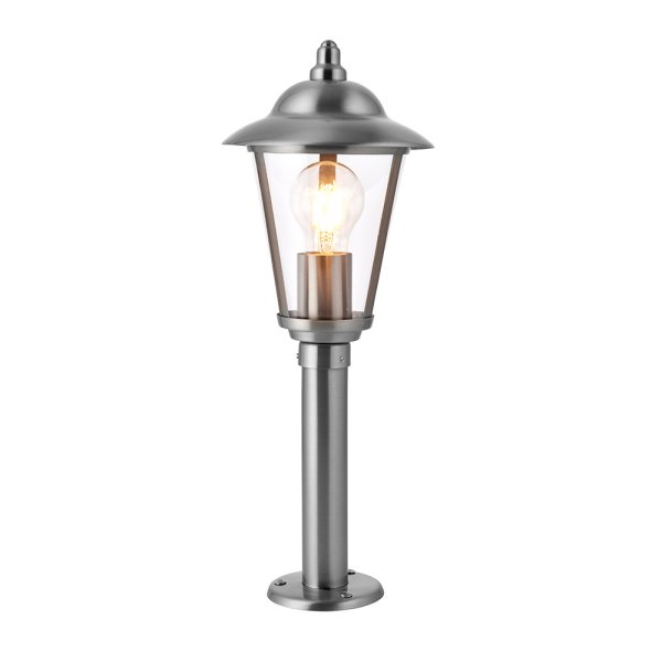 Karlstad Clear Polycarbonate Shade Outdoor Post Lamp In Silver