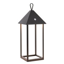 Helotes Metal Large Lantern Table Lamp In Matt Black