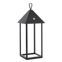 Helotes Metal Large Lantern Table Lamp In Matt Black