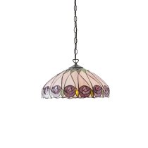 Hinton Tiffany Glass Pendant Ceiling Light In Multicolour