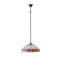 Hinton Tiffany Glass Pendant Ceiling Light In Multicolour