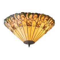 Justin 2 Light Tiffany Glass Wall Ceiling Light In Multicolour