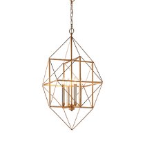 Laconia Metal Pendant Ceiling Light In Antique Gold Silver Leaf