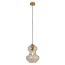 Katonah Lustre Glass Pendant Light In Champagne And Satin Brass