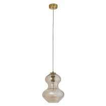 Katonah Lustre Glass Pendant Light In Champagne And Satin Brass